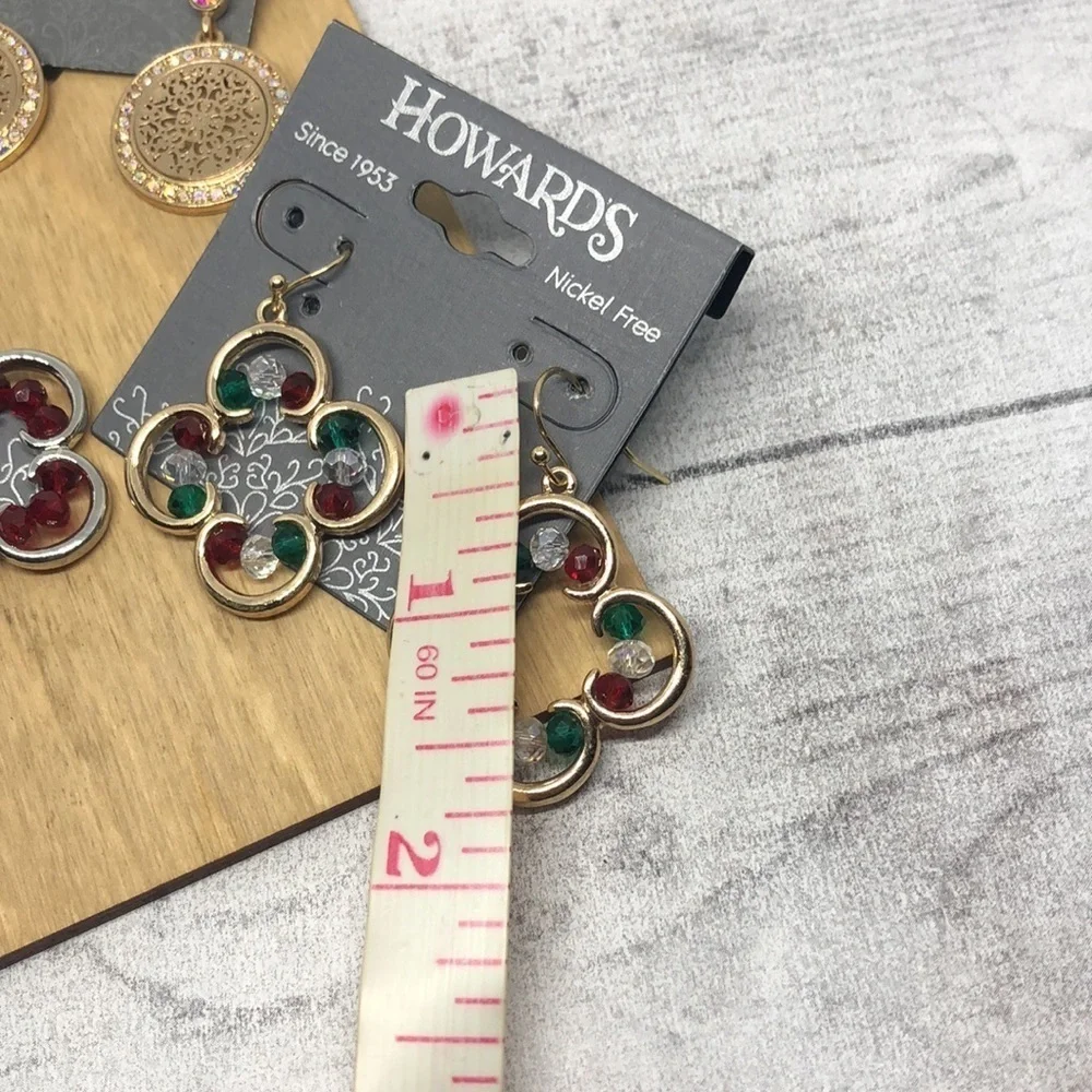 NWT Bundle lot 3 Howards Clover and Medallion Dressy Statement Dangle Earrings.
